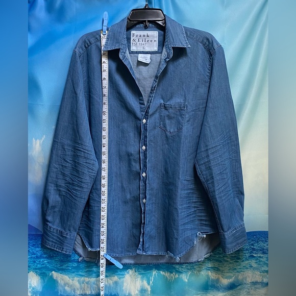 Frank&Eileen Eileen Button-Up Shirt Famous Denim Size: L Stonewashed Indigo - Picture 14 of 16